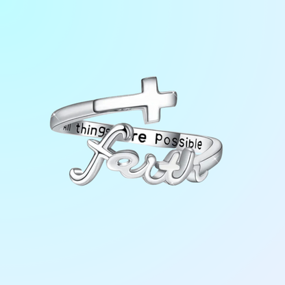 Faithfuly - faith script ring